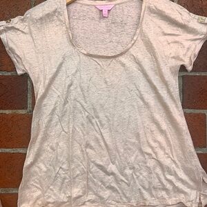 Lilly Pulitzer Gold Shimmer  Inara Top/T-shirt Size M, EUC